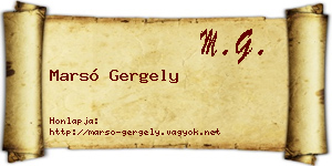 Marsó Gergely névjegykártya